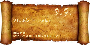 Vladár Fodor névjegykártya